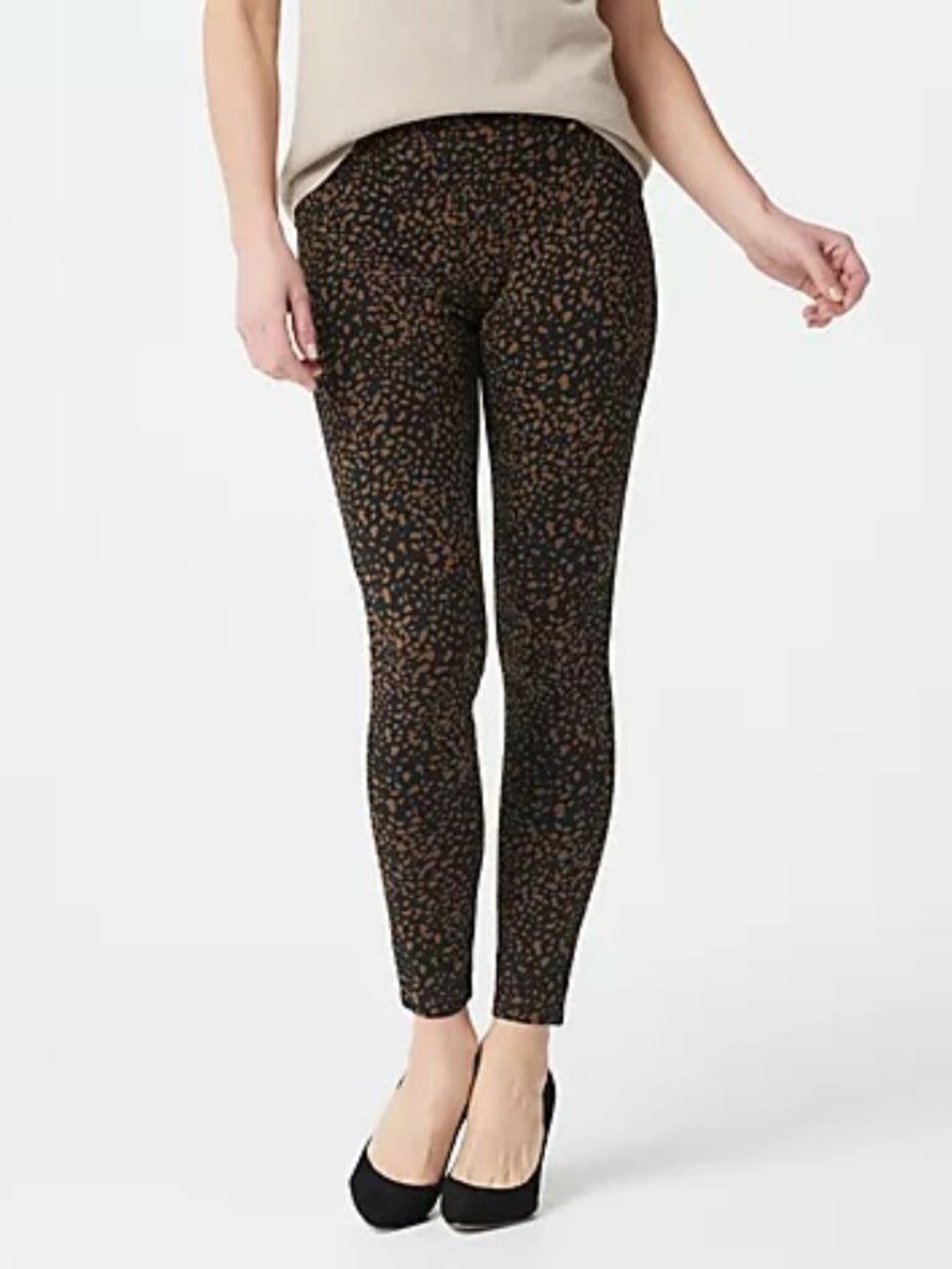 Susan Graver Regular Weekend Printed Premium Stretch Leggings Size Small A373726
